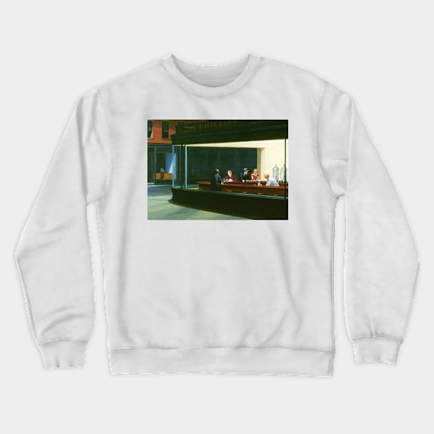 NIghthawks by Edward Hopper and Jack Torrance Crewneck Sweatshirt by luigi-tarini